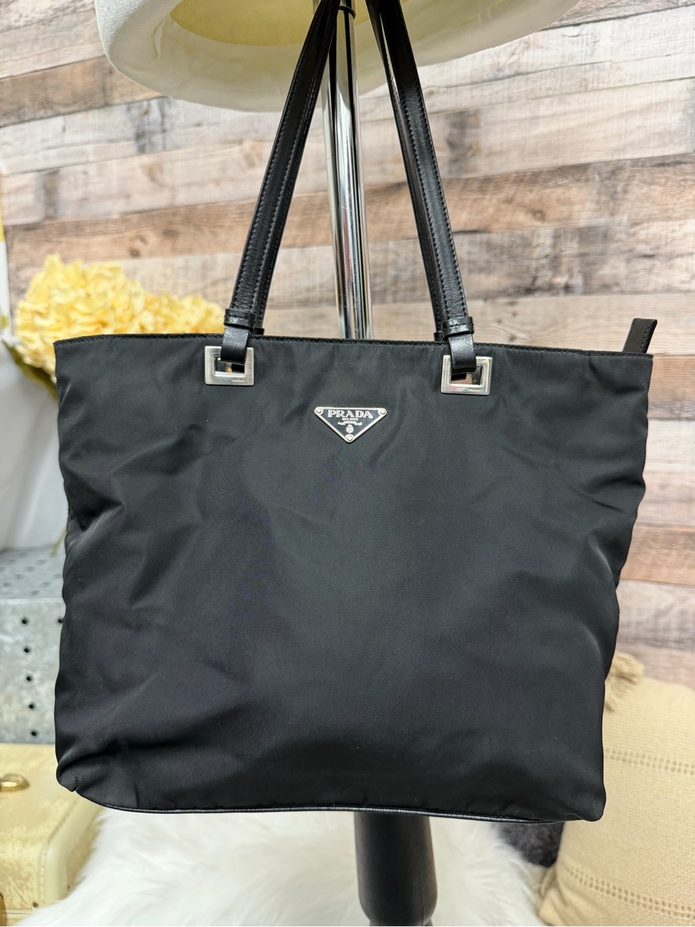 Prada Black Nylon Small Tote OS